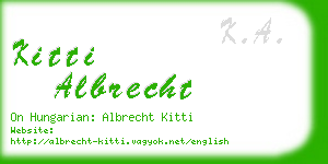 kitti albrecht business card